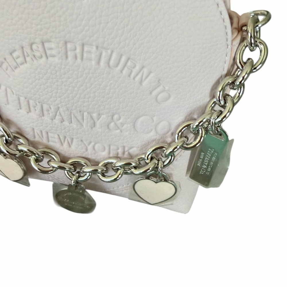 Tiffany & Co. Return To Tiffany Pink Micro Tote Crossbody Charms On Chain NWT - Picture 4 of 12